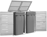 vidaXL M&uuml;lltonnenbox f&uuml;r 2 Tonnen 138x77,5x115,5 cm Edelstahl