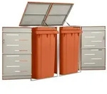 vidaXL M&uuml;lltonnenbox f&uuml;r 2 Tonnen 138x77,5x112,5 cm Edelstahl