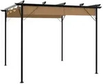 vidaXL Pergola mit Ausziehbarem Dach Taupe 3x3 m Stahl 180 g/m2
