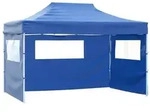 vidaXL Profi-Partyzelt Faltbar mit 3 Seitenw&auml;nden 3&times;4m Stahl Blau