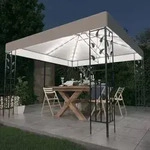vidaXL Pavillon mit LED-Lichterkette 3x3 m Wei&szlig;