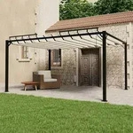 vidaXL Pergola mit Lamellendach 3x4 m Creme Stoff und Aluminium