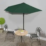 vidaXL Balkon-Sonnenschirm mit Alu-Mast Gr&uuml;n 270x144 cm Halbrund