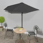 vidaXL Balkon-Sonnenschirm mit Alu-Mast Anthrazit 270x144 cm Halbrund