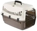 KERBL Expedition Hundetransportbox - 48x32x32cm - Creme und Taupe