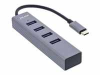 InLine® USB 3.2 USB-C Multi Hub (4x USB-A 5Gb/s), OTG, Metallgehäuse Eingabe /