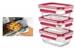 emsa Frischhaltedose CLIP & CLOSE Glas, 0,45 Liter, 3er Set