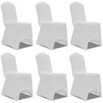 6 x Stuhlhusse Stretchhusse wei&szlig;