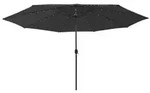 vidaXL Sonnenschirm mit LED-Beleuchtung 400 cm Schwarz