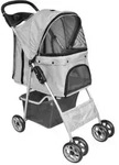 vidaXL Haustier-Buggy Hund/Katze Klappbarer Reisewagen Grau