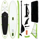 vidaXL Aufblasbares SUP-Board mit Segel Set Gr&uuml;n und Wei&szlig;