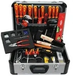 FAMEX 436-10 Elektriker Werkzeugkoffer mit Profi Werkzeug Set - PROFESSIONAL