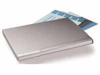 Visitenkarten-Box für 20 Karten metallic silber