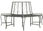 vidaXL Baumbank Halbrund 160 cm Stahl