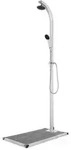 vidaXL Gartendusche mit Grauer Bodenplatte 220 cm Aluminium