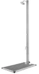 vidaXL Gartendusche mit Grauer Bodenplatte 220 cm Edelstahl