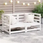 vidaXL Garten-Ecksofas 2 Stk. Wei&szlig; Kiefer Massivholz