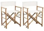 vidaXL Klappbarer Regiestuhl 2 Stk. Bambus und Canvas