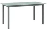 vidaXL Gartentisch Hellgrau 150x90x74 cm Aluminium und Glas