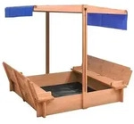 vidaXL Sandkasten mit Dach Tannenholz 112x112x112 cm