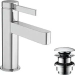 hansgrohe Waschtischmischer 100 Finoris mit Push-Open Ablaufgarnitur chrom, 1 Stk.