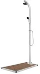 vidaXL Gartendusche mit Brauner Bodenplatte 220 cm Aluminium