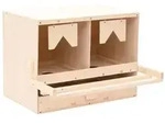 vidaXL Legenest f&uuml;r H&uuml;hner 2 F&auml;cher 63x40x45 cm Massivholz Kiefer