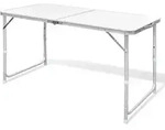 vidaXL Campingtisch Klappbar H&ouml;henverstellbar Aluminium 120x60 cm