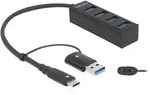 Delock - Hub - 4 x USB 3.2 Gen 1 + 1 x USB-C 3.2 Gen 1