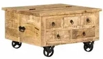 vidaXL Couchtisch Raues Mangoholz 70x70x40 cm