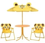 vidaXL 3-tlg. Garten-Bistro-Set f&uuml;r Kinder mit Sonnenschirm Gelb
