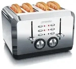 Arendo Toaster f&uuml;r 4 Scheiben, 1630 W, Automatik, Edelstahl, W&auml;rmeisolierendes