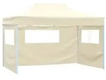vidaXL Faltzelt mit 3 Seitenteilen 3x4,5 m Creme
