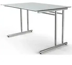 Schreibtisch Artline ESG C-Fu&szlig; 120x80x68-82cm glas