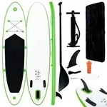 vidaXL Aufblasbares Stand Up Paddle Board Set Gr&uuml;n und Wei&szlig;
