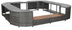 vidaXL Whirlpool-Umrandung Quadratisch Grau 268x268x55 cm Poly Rattan