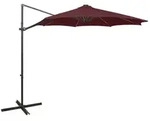 vidaXL Ampelschirm mit LED-Beleuchtung 300 cm Bordeauxrot