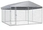vidaXL Outdoor-Hundezwinger mit &Uuml;berdachung 382x382x225 cm