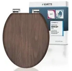 MDF WC-Sitz DARK WOOD, mit Absenkautomatik