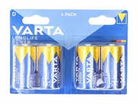 Varta Batterie Alkaline, Mono, D, LR20, 1.5V Longlife Power, Retail Blister (4-Pack)