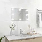 vidaXL Wandspiegel mit LED-Beleuchtung Rechteckig Glas