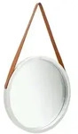 vidaXL Wandspiegel mit G&uuml;rtel 50 cm Silbern