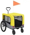 vidaXL 2-in-1 Fahrradanh&auml;nger f&uuml;r Hunde und Buggy Gelb und Grau