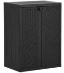 vidaXL Gartenschrank Schwarz 65x45x88 cm PP Rattan-Optik