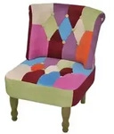 vidaXL Franz&ouml;sischer Stuhl mit Patchwork-Design Stoff