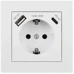 McPower - FLAIR Schuko-Steckdose wei&szlig; mit USB-C, m Rahmen