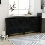 vidaXL Heizk&ouml;rperverkleidung Schwarz 172x19x81,5 cm MDF