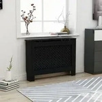 vidaXL Heizk&ouml;rperverkleidung Schwarz 112x19x81,5 cm MDF