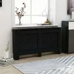 vidaXL Heizk&ouml;rperverkleidung Schwarz 152x19x81,5 cm MDF