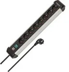 Steckdosenleiste Premium-Alu-Line 8fach Kabel-L.3m silber/schwarz m.Schalter